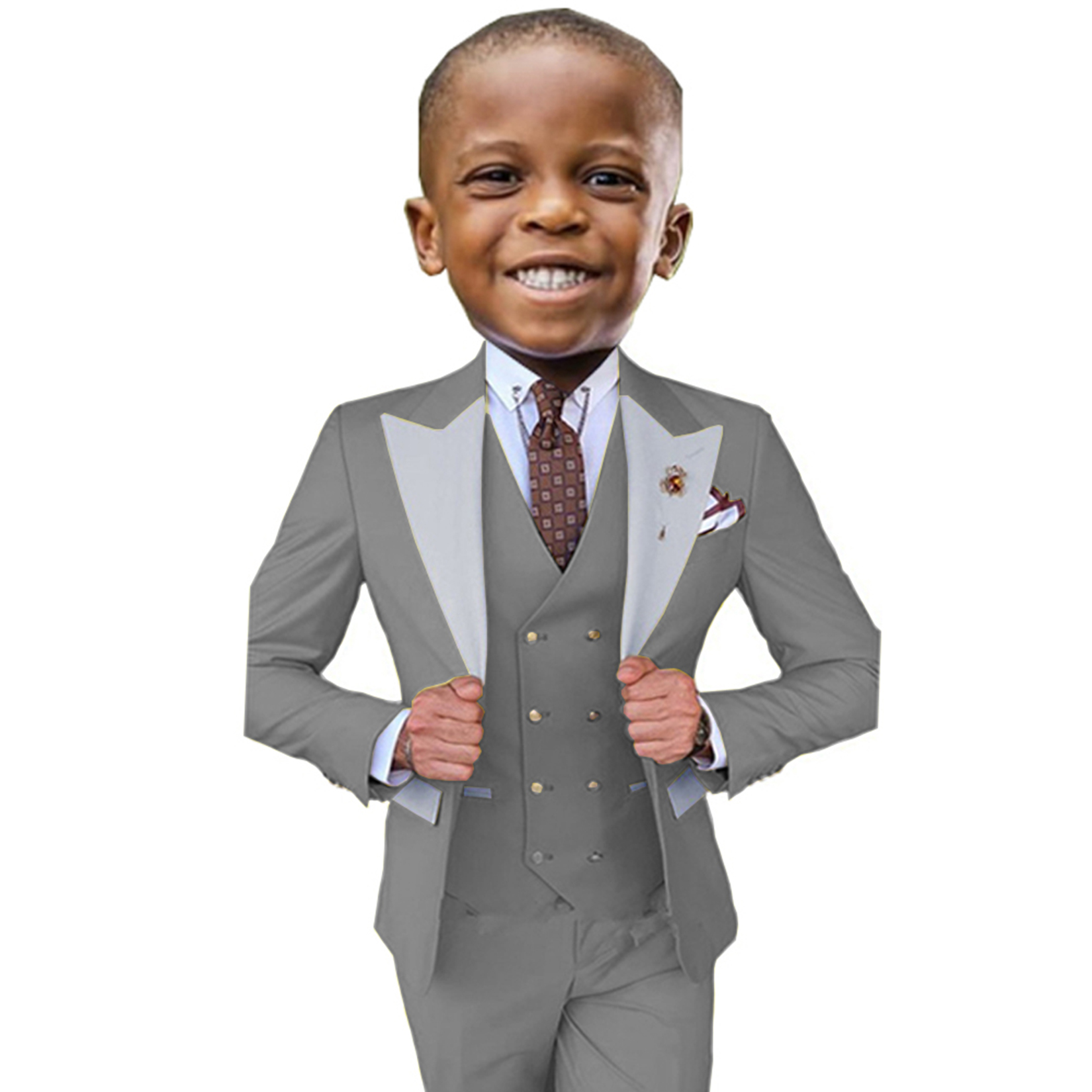 Boy Suits Formal Wedding Tuxedo 3 Piece Jacket Pants Vest Set Kids Clothes Party Dress Child Blazer
