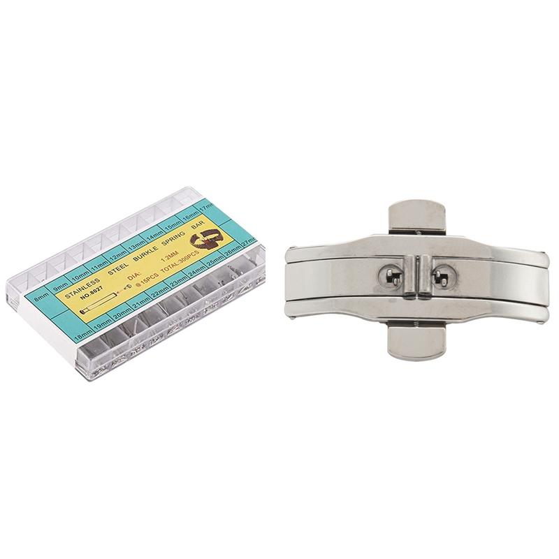Watch Repair Kits Pcs Double Push Button Butterfly Clasp Buckle Silver & 300 Kit Fixed Shaft Parts Tools
Watch Repair Kits Pcs Double Push Button Butterfly Clasp Buckle Silver & 300 Kit Fixed Shaft Parts Tools
