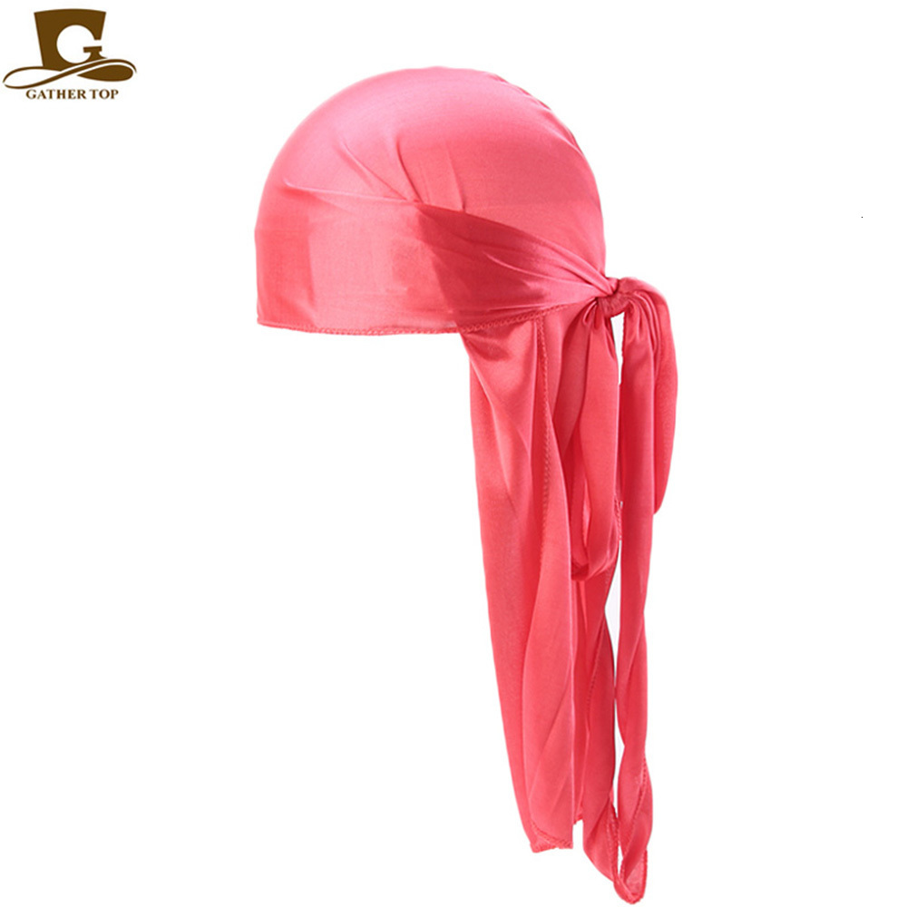 Headbands Wholesale Durag Men Solid Color Silk Durag Breathable Turban Fashion Hair Bands 13Pcspackage 230217