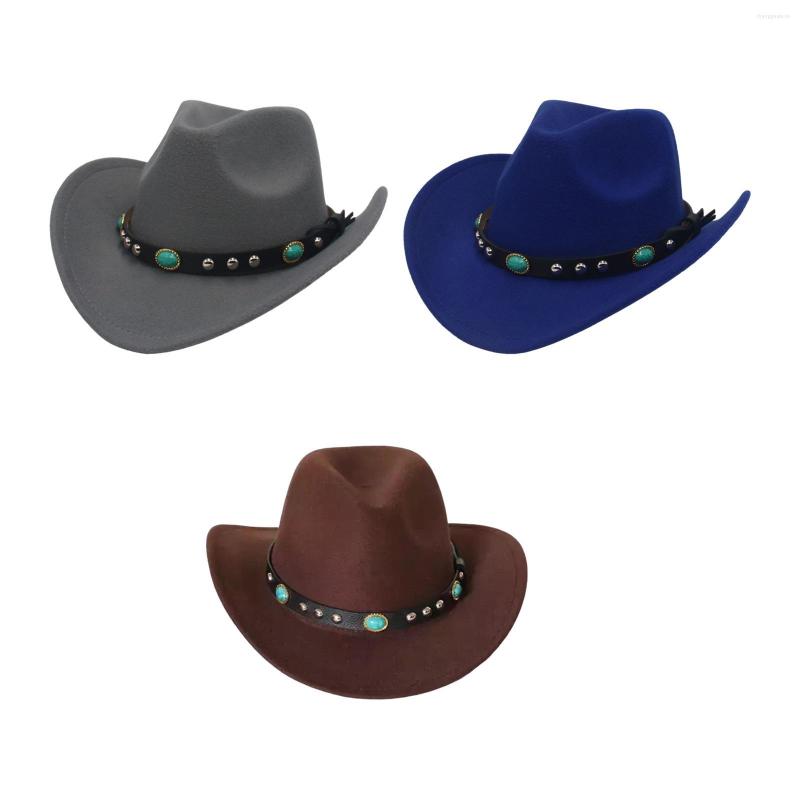 Berets Felt Western Hat Wide Brim Buckle Panama Cowgirl For Outdoor Leisure Dress Up Camping Autumn, Dark brown
Berets Felt Western Hat Wide Brim Buckle Panama Cowgirl For Outdoor Leisure Dress Up Camping Autumn, Dark brown