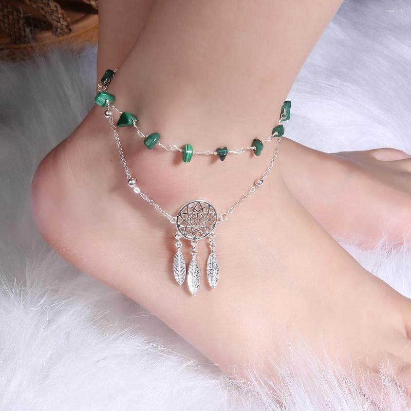 Anklets Boho Natural Green Stone Beaded Anklet Bracelet For Women Charming Jewelry Dream Catcher Pendant Leg Chain Shellhard
Anklets Boho Natural Green Stone Beaded Anklet Bracelet For Women Charming Jewelry Dream Catcher Pendant Leg Chain Shellhard