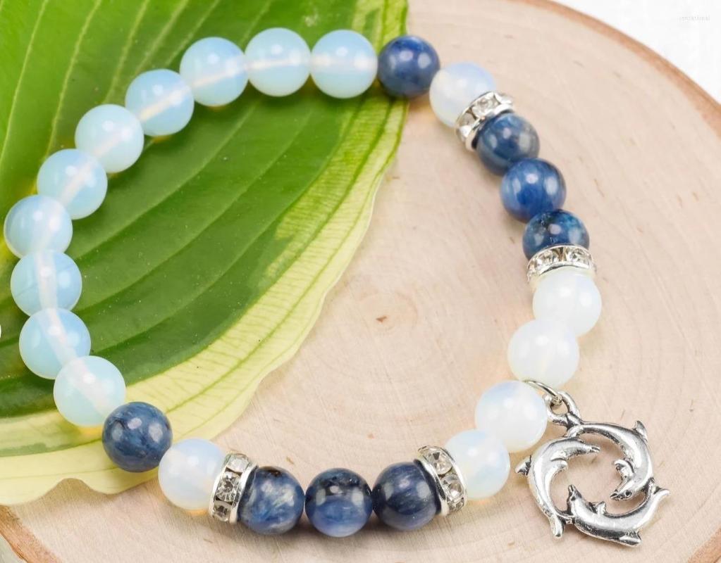 Strand OPALITE & KYANITE Dolphin Charm Round Crystal Bracelet Mens Black Onyx Gemstone
Strand OPALITE & KYANITE Dolphin Charm Round Crystal Bracelet Mens Black Onyx Gemstone