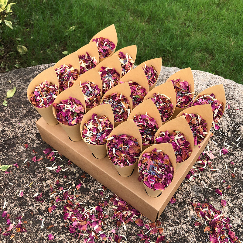 Banner Flags Confetti cone holder FEESTIGO natural confetti cones holder for wedding decoration White-Kraft confetti cones stand box tray 230217