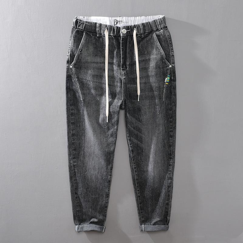 Men's Jeans Male Autumn Elastic Mid Waist Streetwear Casual Loose Denim Trouser Korea Style High Quality Vintage Wild Trendy Mens Pant, Vintage black 
Men's Jeans Male Autumn Elastic Mid Waist Streetwear Casual Loose Denim Trouser Korea Style High Quality Vintage Wild Trendy Mens Pant, Vintage black