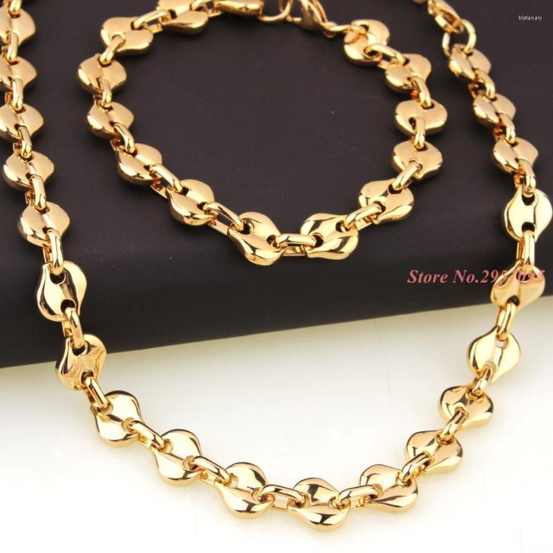 Necklace Earrings Set Men's Fashion Jewelry Trendy Gold Color Stainless Steel 18" 8" Chain Bracelet Wholesale, Picture shown
Necklace Earrings Set Men's Fashion Jewelry Trendy Gold Color Stainless Steel 18" 8" Chain Bracelet Wholesale, Picture shown