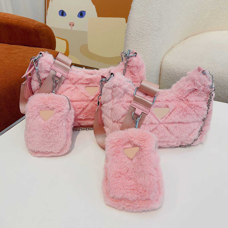 3 In 1 Hobo Designer Bag Plush Shoulder Bags Triangle logo Luxurys Bag Womens Designers Handbag Chain Crossbody Bags Purse Hairy Shoulder Bags Wallet 221122, Style 1--pink--21x12cm
3 In 1 Hobo Designer Bag Plush Shoulder Bags Triangle logo Luxurys Bag Womens Designers Handbag Chain Crossbody Bags Purse Hairy Shoulder Bags Wallet 221122, Style 1--pink--21x12cm
