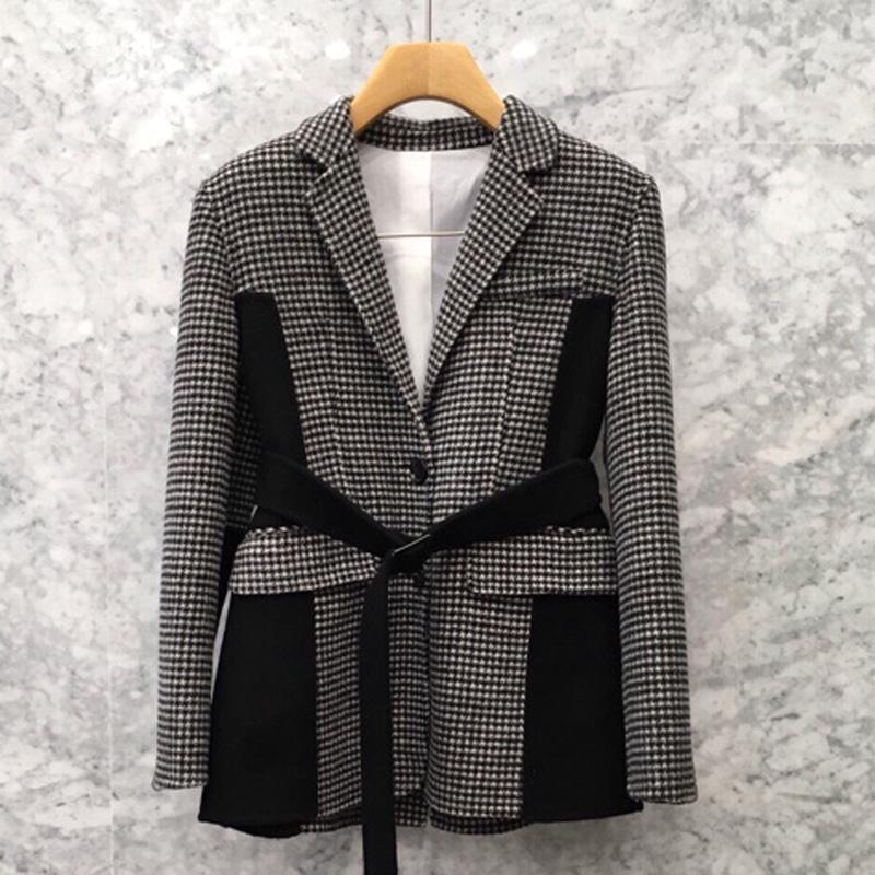Women' Suits & Blazers Women Blazer Tweed Single Breasted Regular Length Plaid Full Sleeve Notched Pockets Patchwork Sashes Office Lady Fes, Gray
Women' Suits & Blazers Women Blazer Tweed Single Breasted Regular Length Plaid Full Sleeve Notched Pockets Patchwork Sashes Office Lady Fes, Gray