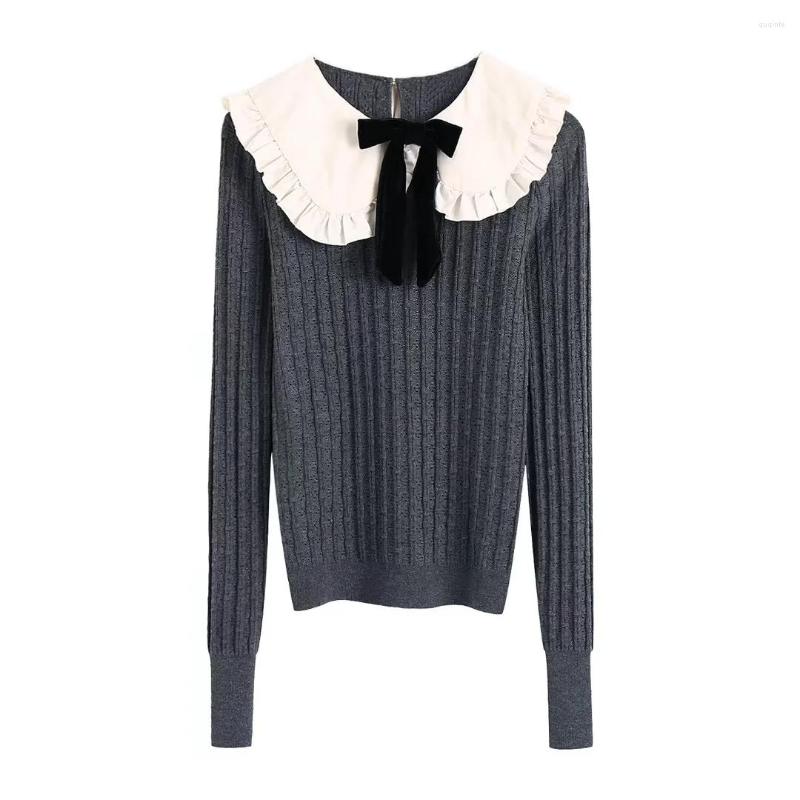 Women' Sweaters 2023 Women Fashion Bow Decoration Loose Casual Knitted Sweater Lovely Long Sleeve Doll Collar Pullover, Grey
Women' Sweaters 2023 Women Fashion Bow Decoration Loose Casual Knitted Sweater Lovely Long Sleeve Doll Collar Pullover, Grey