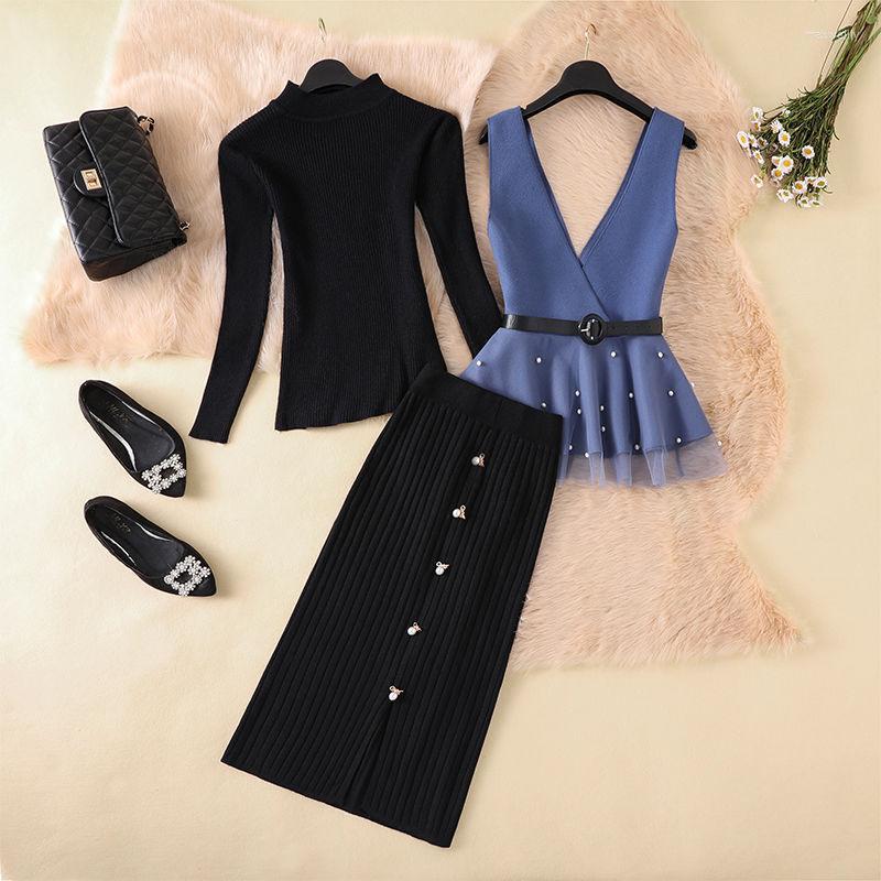 Work Dresses Women 2023 Spring Autumn Knit 3 Pieces Sets Female Long Sleeve Sweater Vest And High Waist Pencil Skirt Suit Outfits E360, Black
Work Dresses Women 2023 Spring Autumn Knit 3 Pieces Sets Female Long Sleeve Sweater Vest And High Waist Pencil Skirt Suit Outfits E360, Black