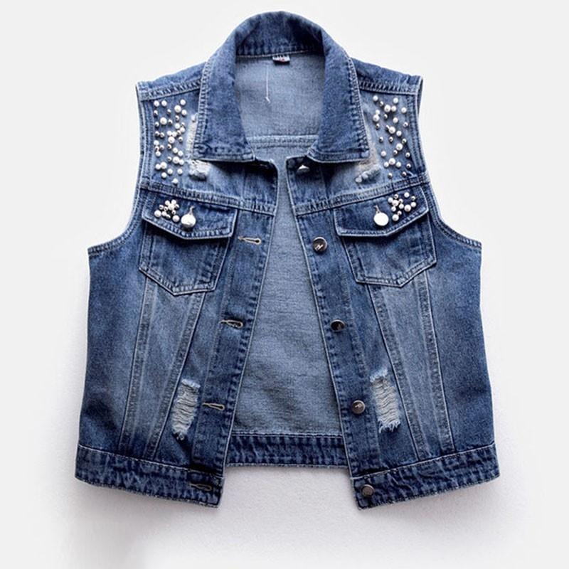 Women' Vests Jacket Beaded Holes Slim Coat Gilet Femme Plus Size Sleeveless Women Vest 2023 Denim Waistcoat Fashion Casual Short Jeans, Blue
Women' Vests Jacket Beaded Holes Slim Coat Gilet Femme Plus Size Sleeveless Women Vest 2023 Denim Waistcoat Fashion Casual Short Jeans, Blue