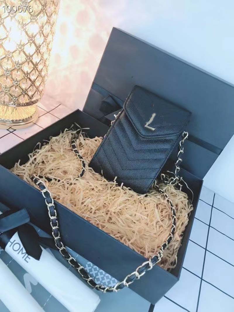 New fashion shoulder bag Women's designer leather wallet Mini-style most popular straddle mobile phone bag with box, Black
New fashion shoulder bag Women's designer leather wallet Mini-style most popular straddle mobile phone bag with box, Black