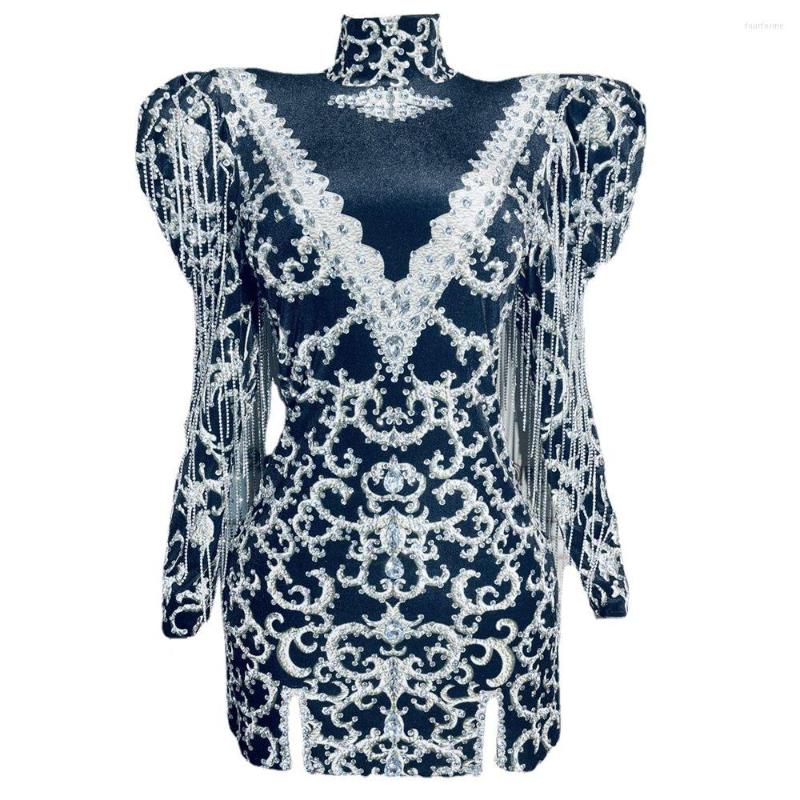 Stage Wear Sparkly Rhinestones Fringe Black Velvet Short Dress Evening Birthday Celebrate Party Women Singer Performance
Stage Wear Sparkly Rhinestones Fringe Black Velvet Short Dress Evening Birthday Celebrate Party Women Singer Performance