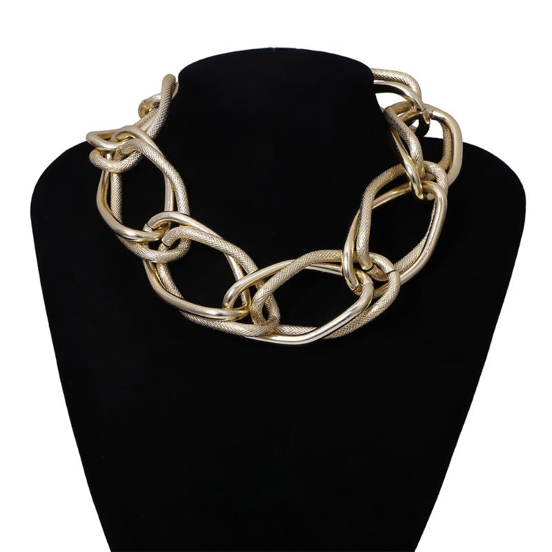 Choker Chokers Exaggerated Hip Hop Gold&Silver Color Glossy Frosted Neck Chains Female Punk Alloy Thick Chain Necklace For Women Jewelry
Choker Chokers Exaggerated Hip Hop Gold&Silver Color Glossy Frosted Neck Chains Female Punk Alloy Thick Chain Necklace For Women Jewelry