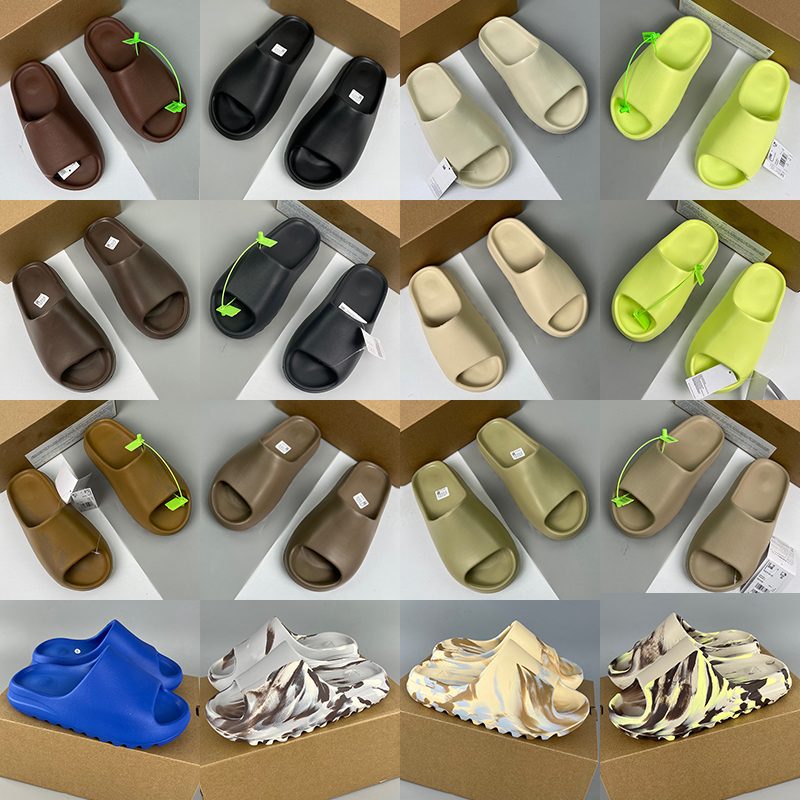 Designers Woman Slippers Sandals With Box Slides Men Women Slider Azure lady Clog Sandal Vermilion Resin Slides Black Woman Foam Runner Man Bone shoe trainers 36-48