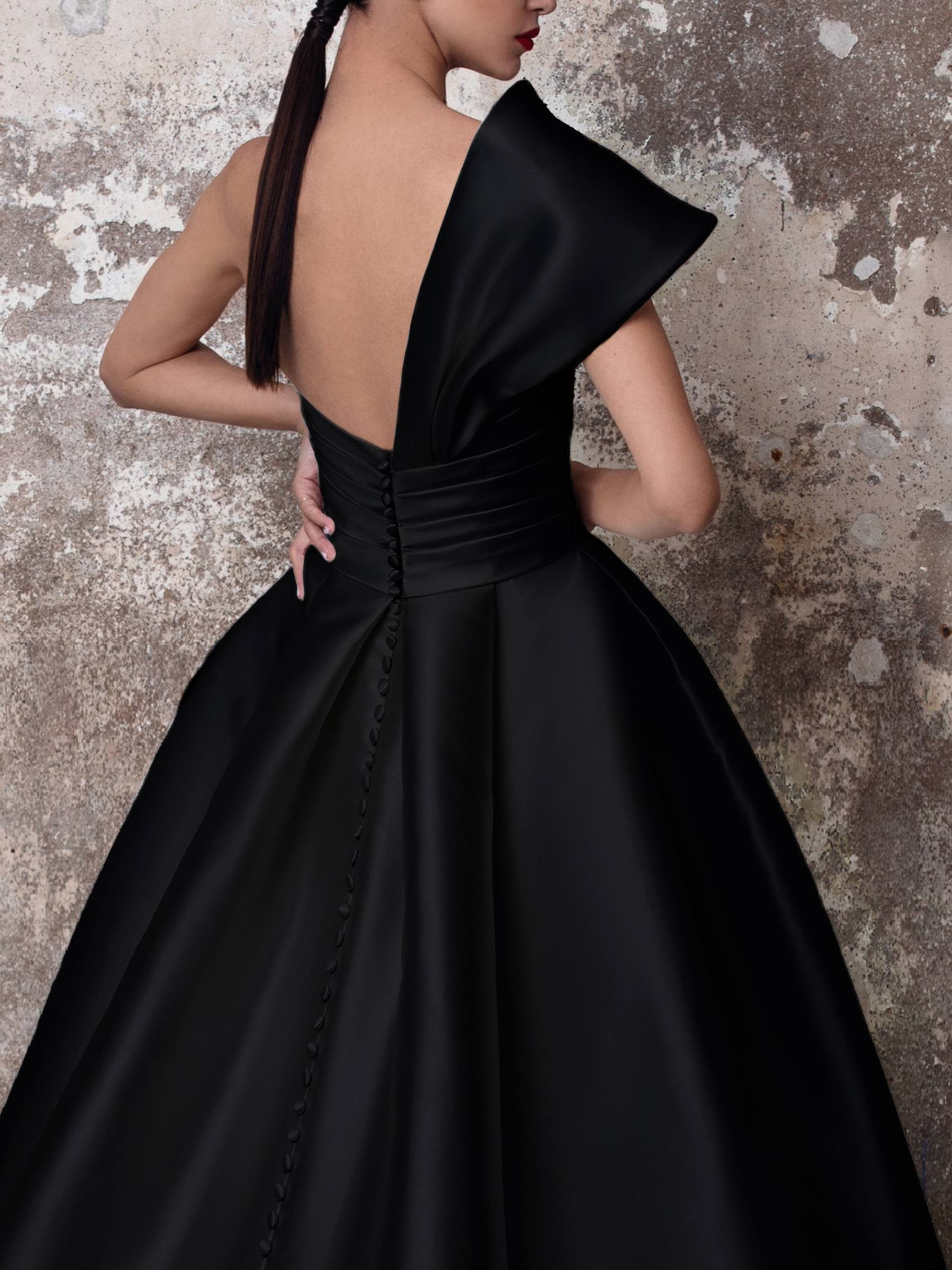 Vestidos De Gala Satin Prom Dresses Long 2023 Black Formal Dresses One Shoulder Ball Gown Abiye Gece Elbisesi
