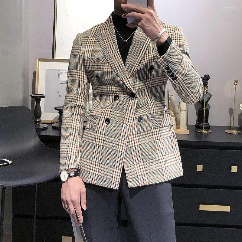 Men's Suits Trend Double Breasted Small Suit British Coat Korean Version Slim Plaid Net Red Retro Top, Dx127
Men's Suits Trend Double Breasted Small Suit British Coat Korean Version Slim Plaid Net Red Retro Top, Dx127