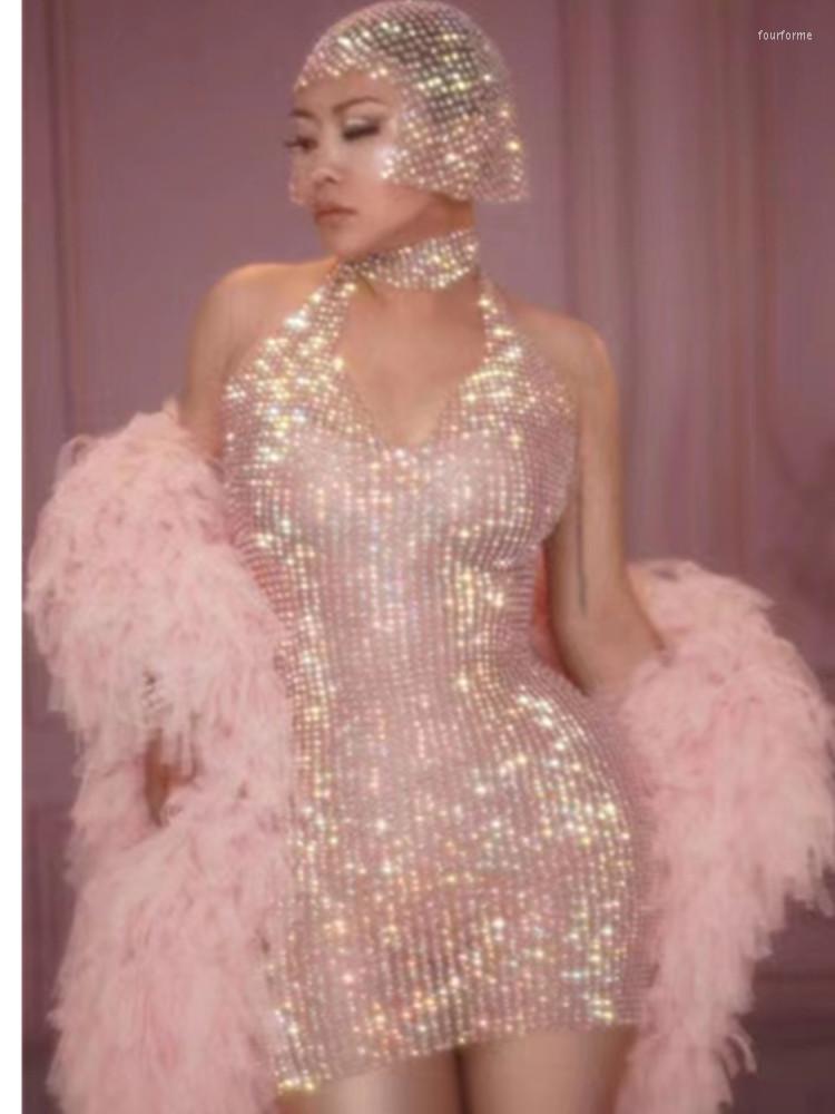Stage Wear Est Pink Color Women Shinning Rhinestones Sexy V-neck Bodycon Mini Dress Bar Singer Nightclub Party Performance, Set
Stage Wear Est Pink Color Women Shinning Rhinestones Sexy V-neck Bodycon Mini Dress Bar Singer Nightclub Party Performance, Set