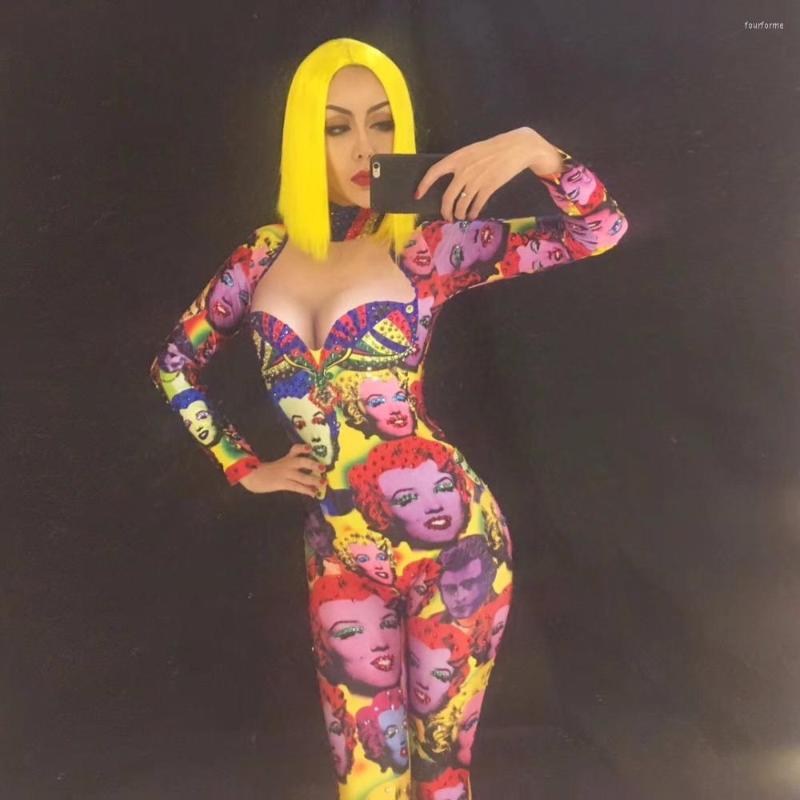 Stage Wear AB Color Diamond Women Sexy Jumpsuit Sparkling Crystals Costume Celebrate Nightclub Party Singer Dancer Performance
Stage Wear AB Color Diamond Women Sexy Jumpsuit Sparkling Crystals Costume Celebrate Nightclub Party Singer Dancer Performance