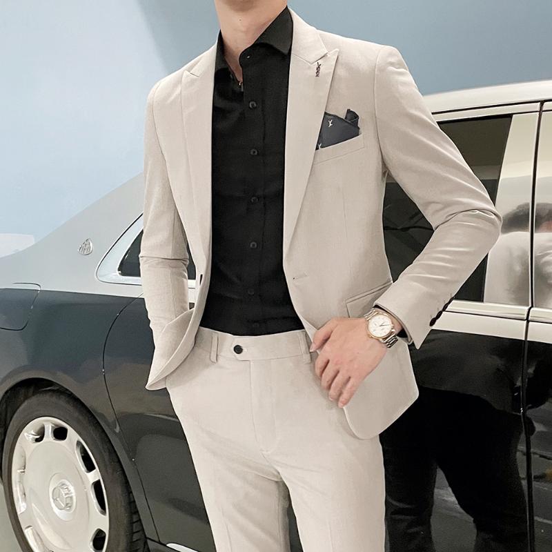 Men's Suits & Blazers Solid Color Business Suit Men Fashion One Button Slim Wedding 2 Pcs Casual Jacket Pants Office Social Male Clothing, Black
Men's Suits & Blazers Solid Color Business Suit Men Fashion One Button Slim Wedding 2 Pcs Casual Jacket Pants Office Social Male Clothing, Black