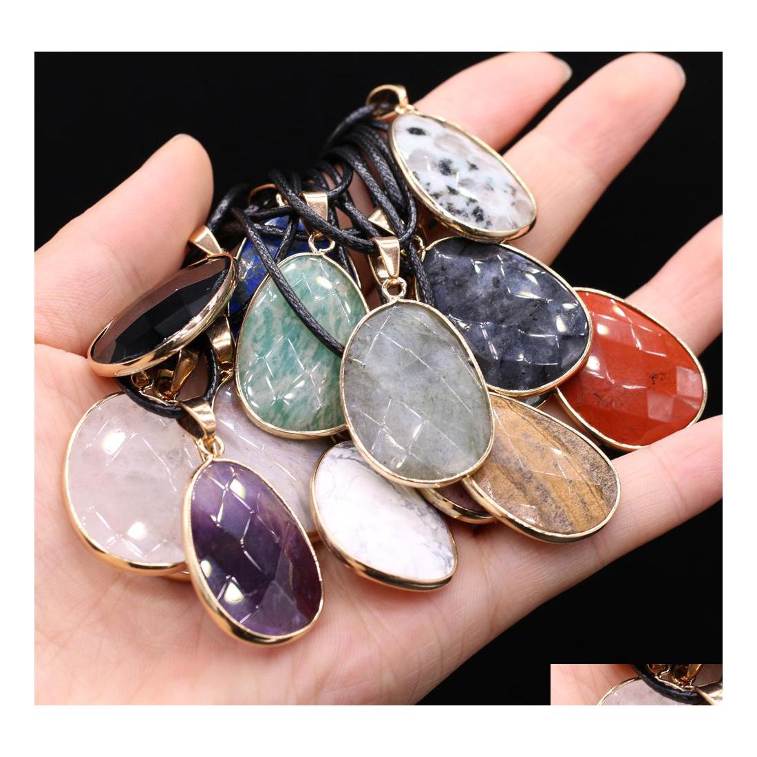 Pendant Necklaces Waterdrop Reiki Healing Natural Stone Necklace Chakra Amethyst White Crystal Gold Edged For Women Carshop2006 Drop Dhrc7
Pendant Necklaces Waterdrop Reiki Healing Natural Stone Necklace Chakra Amethyst White Crystal Gold Edged For Women Carshop2006 Drop Dhrc7