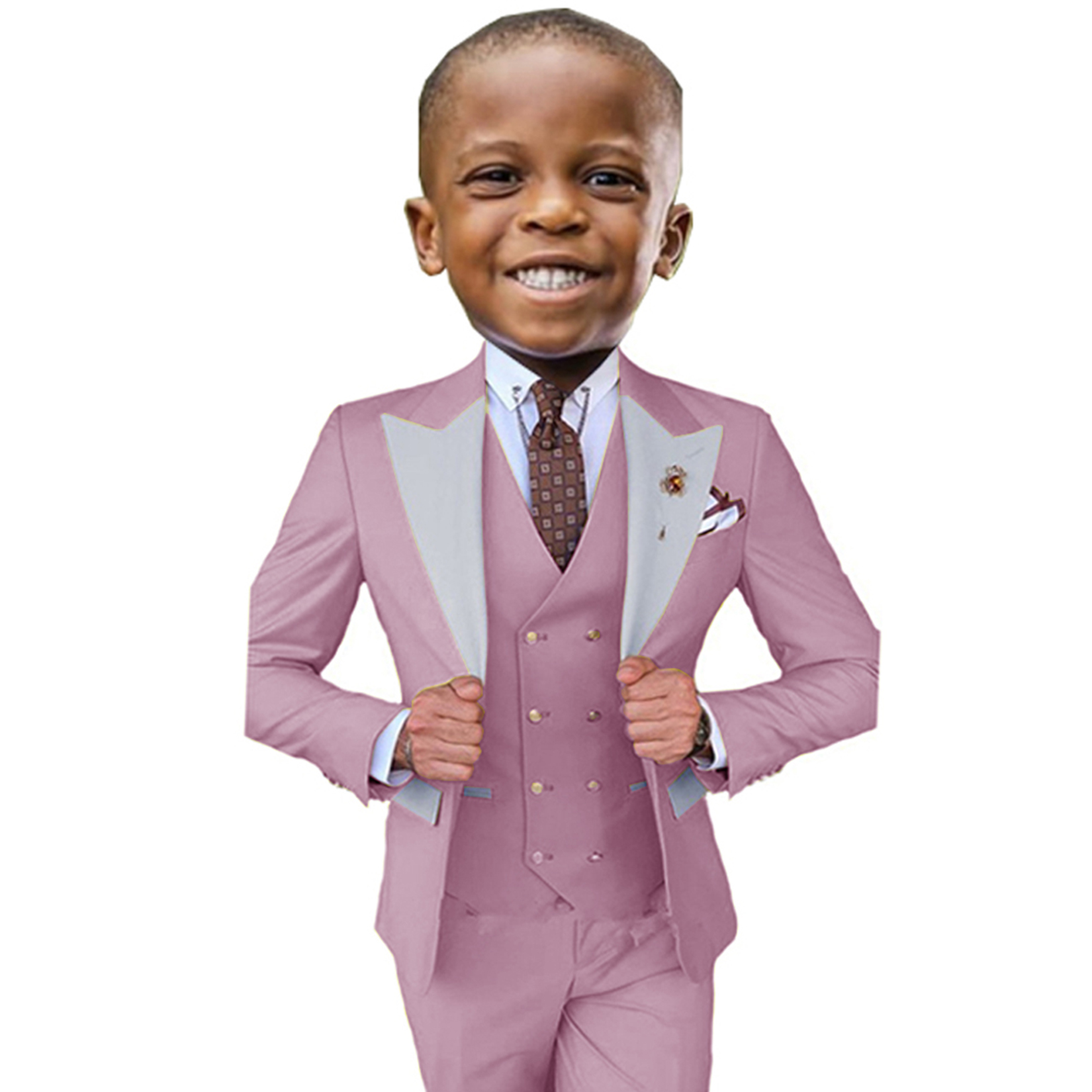 Boy Suits Formal Wedding Tuxedo 3 Piece Jacket Pants Vest Set Kids Clothes Party Dress Child Blazer