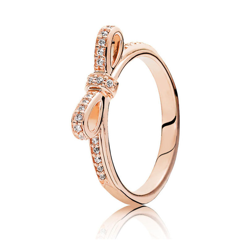 18K Rose Gold Classic Bow RING for Pandora Real Sterling Silver Party designer Jewelry For Women CZ Diamond Girlfriend Gift Rings with Original Box
18K Rose Gold Classic Bow RING for Pandora Real Sterling Silver Party designer Jewelry For Women CZ Diamond Girlfriend Gift Rings with Original Box