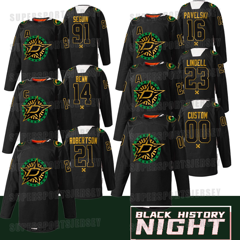 Dallas Black history night Stars Hockey Jerseys Joe Pavelski Braden Holtby Jamie Benn Miro Heiskanen Alexander Radulov Jake Oettinger Jason Robertson Hintz
