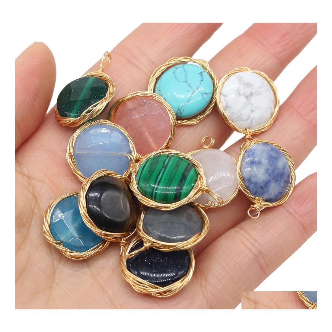 Charms Delicate Natural Stone Wrap Round Rose Quartz Lapis Lazi Turquoise Opal Pendant Diy For Bracelet Necklace Earrin Yzedibleshop Dhqz7
Charms Delicate Natural Stone Wrap Round Rose Quartz Lapis Lazi Turquoise Opal Pendant Diy For Bracelet Necklace Earrin Yzedibleshop Dhqz7
