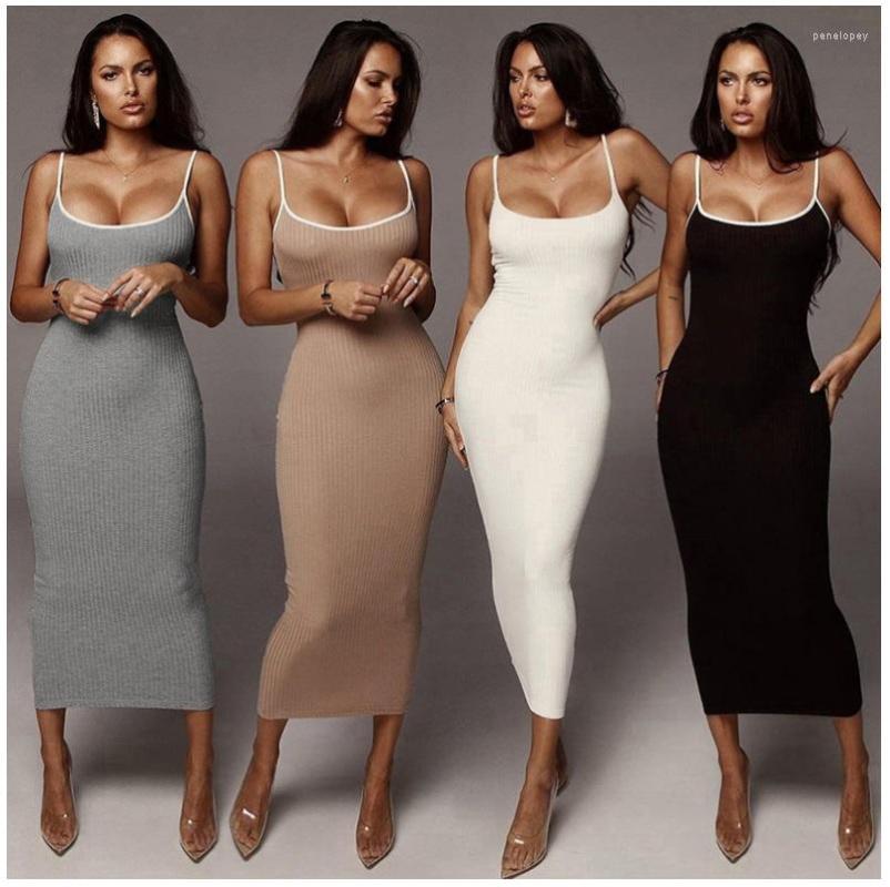 Casual Dresses Women Ladies Summer Sexy Slim Bodycon Sleeveless Strappy Party Clubwear Solid Long Dress Female Vestidos, Black
Casual Dresses Women Ladies Summer Sexy Slim Bodycon Sleeveless Strappy Party Clubwear Solid Long Dress Female Vestidos, Black