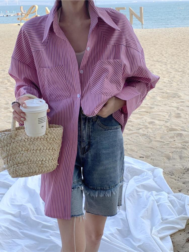 Women's Blouses Korejepo Chic Casual Shirt Women's Spring 2023 Versatile Thin Stripe Top Loose Sunscreen Single Breasted Multi Button, Sky blue
Women's Blouses Korejepo Chic Casual Shirt Women's Spring 2023 Versatile Thin Stripe Top Loose Sunscreen Single Breasted Multi Button, Sky blue