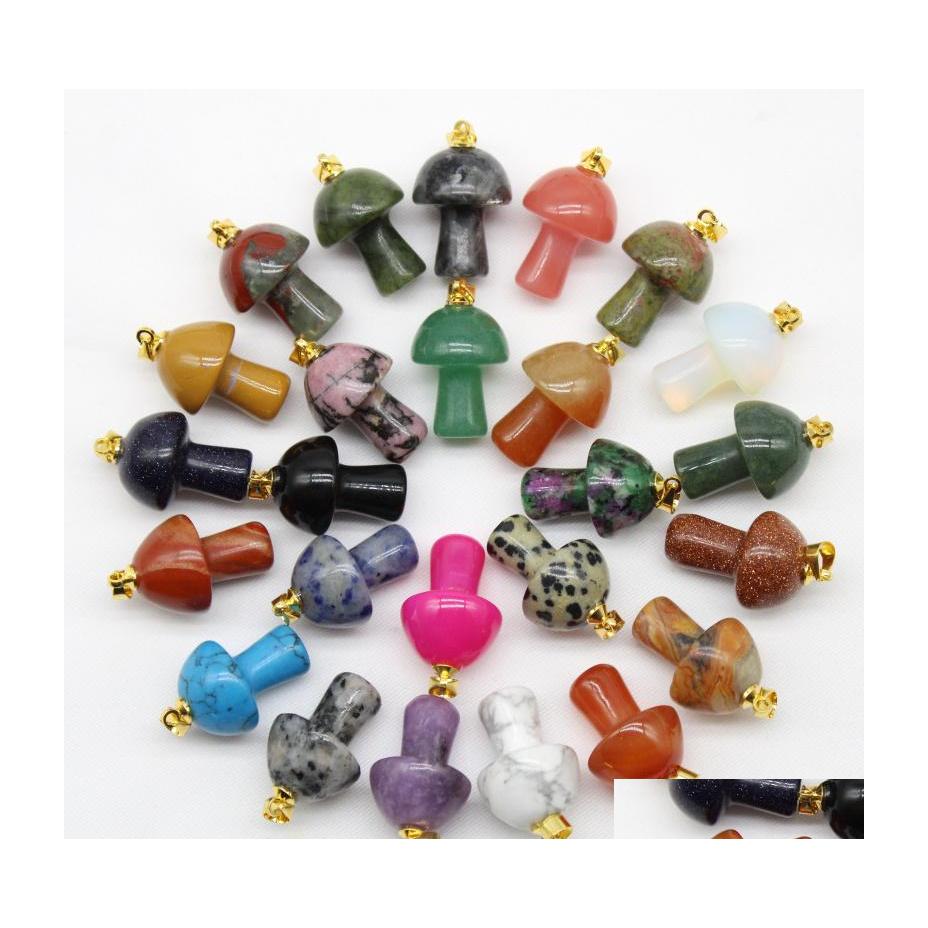 Charms Mix Natural Stone Quartz Crystal Amethyst Agates Aventurine Mushroom Pendant For Diy Jewelry Making Accessories Drop Delivery Dhtl6
Charms Mix Natural Stone Quartz Crystal Amethyst Agates Aventurine Mushroom Pendant For Diy Jewelry Making Accessories Drop Delivery Dhtl6