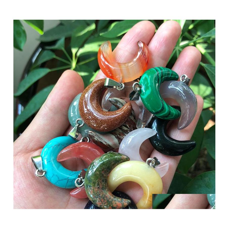 Charms 30Mm Natural Stone Crystal Pendants Ox Horn Crescent Shape Copper Edging For Necklace Jewelry Making Diy Gift Wome Yzediblesh Dhyif
Charms 30Mm Natural Stone Crystal Pendants Ox Horn Crescent Shape Copper Edging For Necklace Jewelry Making Diy Gift Wome Yzediblesh Dhyif
