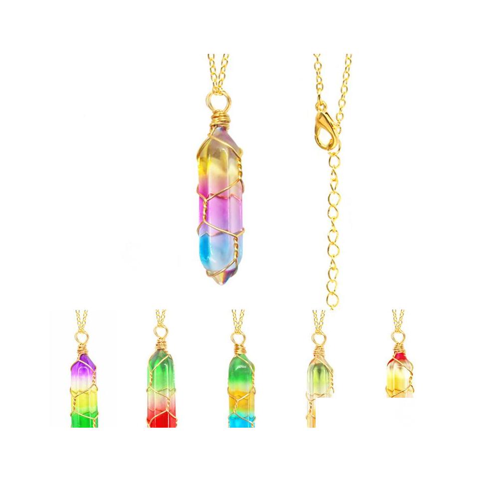 Pendant Necklaces Wire Wrap Colour Grad Glass Crystal Hexagon Healing Chakra Necklace For Women Jewelry Drop Delivery Pendants Dh7Vb
Pendant Necklaces Wire Wrap Colour Grad Glass Crystal Hexagon Healing Chakra Necklace For Women Jewelry Drop Delivery Pendants Dh7Vb