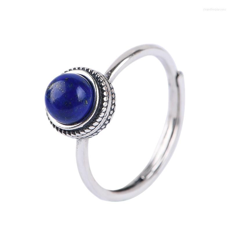 Cluster Rings 925 Sterling Silver Jewelry Female Models Natural Round Lapis Lanyard Ring Simple Fashion Blue Stone For Woman
Cluster Rings 925 Sterling Silver Jewelry Female Models Natural Round Lapis Lanyard Ring Simple Fashion Blue Stone For Woman