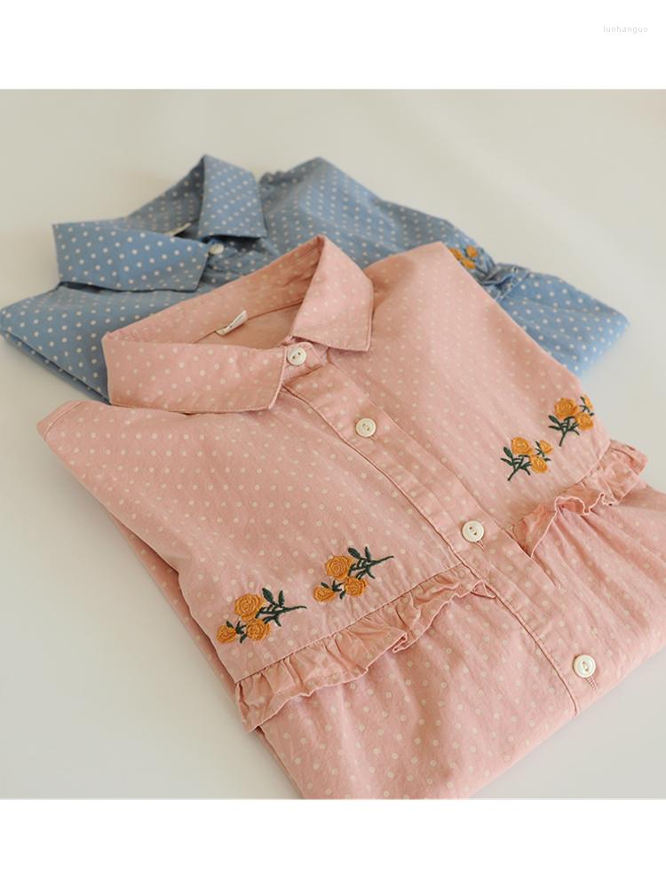 Women's Blouses Lamtrip Ruffles Retro Rose Embroidery Cotton Polka Dots Print Women Sweet Kawaii Shirt Blouse 2023, Blue
Women's Blouses Lamtrip Ruffles Retro Rose Embroidery Cotton Polka Dots Print Women Sweet Kawaii Shirt Blouse 2023, Blue