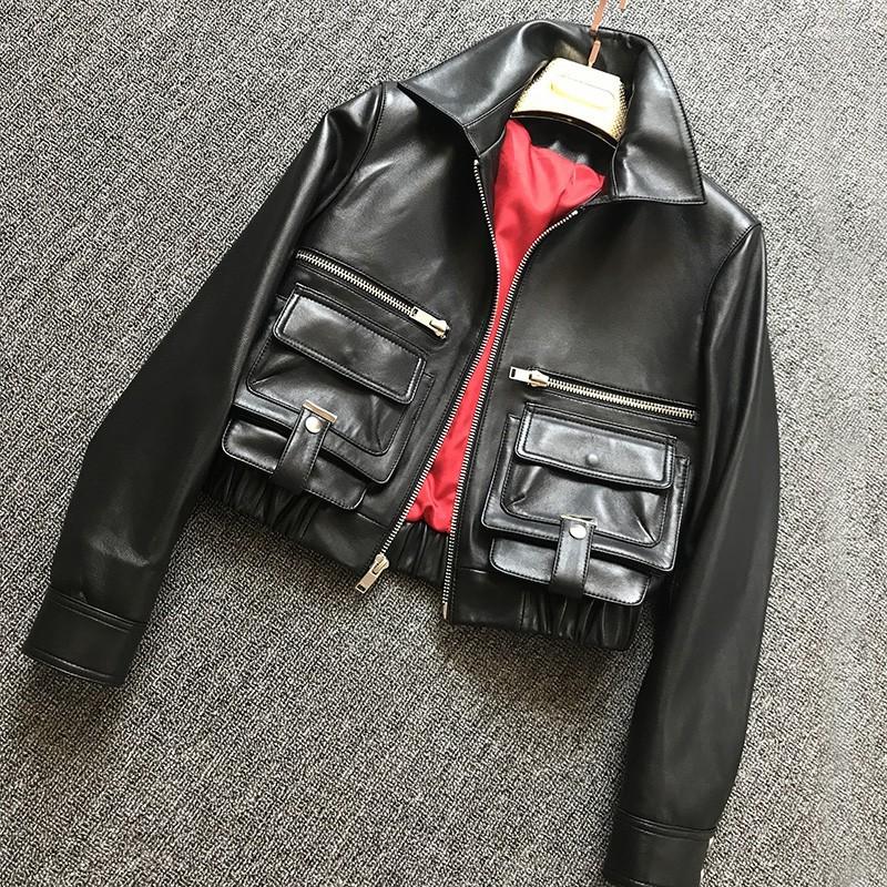 Women' Leather 2023 Women Spring Casual Short Coat Pockets Elastic Waist Sheepskin Genuine Jacket Streetwear Fashion Slim Fit, Beige
Women' Leather 2023 Women Spring Casual Short Coat Pockets Elastic Waist Sheepskin Genuine Jacket Streetwear Fashion Slim Fit, Beige