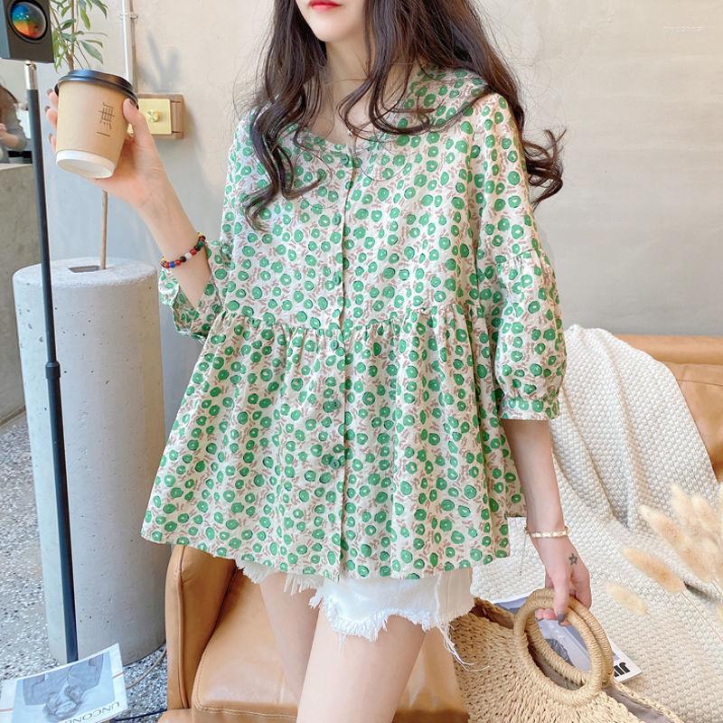 Women' Blouses Womens 2023 Elegant Shirts Chic Floral Print Korean Style Blusas De Mujer Sweet Three Quarter Sleeve Tops E145, 12
Women' Blouses Womens 2023 Elegant Shirts Chic Floral Print Korean Style Blusas De Mujer Sweet Three Quarter Sleeve Tops E145, 12