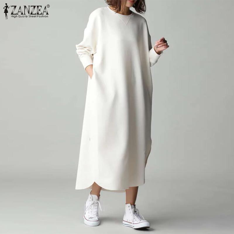 Casual Dresses Round Neck Long Sleeves Vestidos Women Autumn Pocket Sweatshirt Dress Lady Side Fork Irregular Robe Plus Size 5XL, Blue
Casual Dresses Round Neck Long Sleeves Vestidos Women Autumn Pocket Sweatshirt Dress Lady Side Fork Irregular Robe Plus Size 5XL, Blue