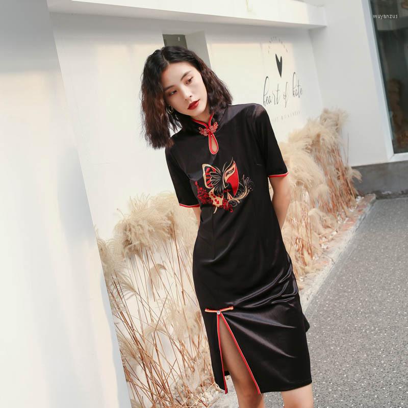 Ethnic Clothing Plus Size 3XL Black Sexy High Split Chinese Style Women Cheongsam Daily Dress Printed Vintage Handmade Button Stage Show
Ethnic Clothing Plus Size 3XL Black Sexy High Split Chinese Style Women Cheongsam Daily Dress Printed Vintage Handmade Button Stage Show