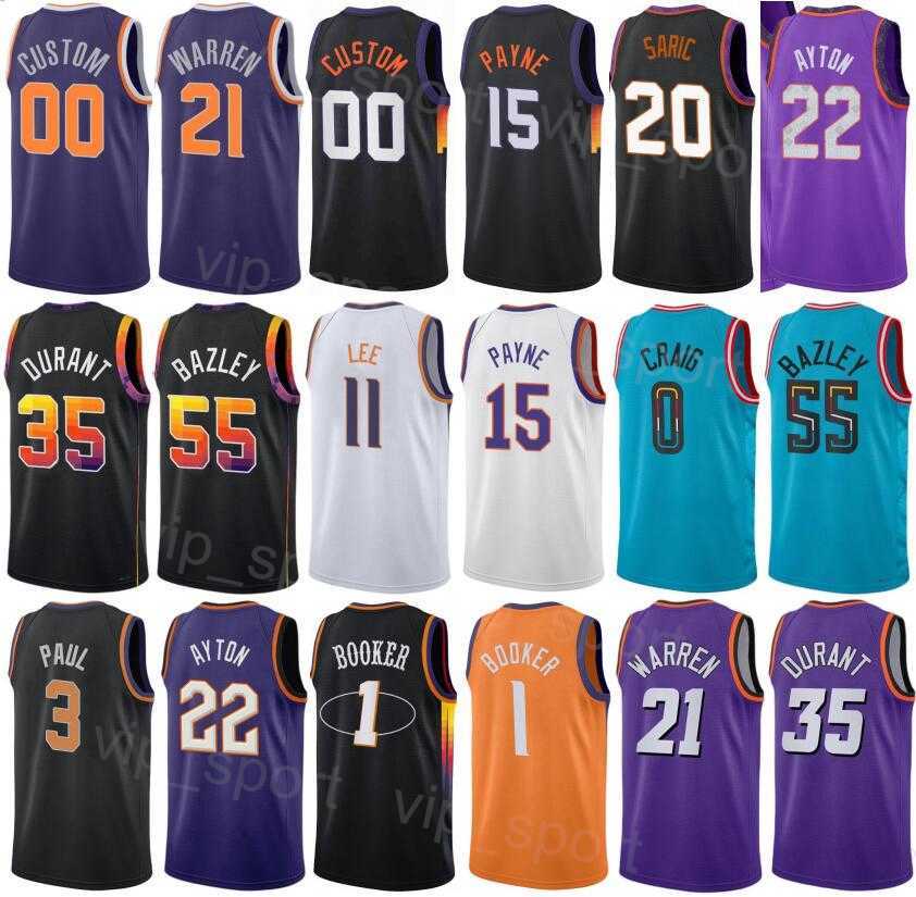 Printed Association Classic Basketball TJ Warren Jerseys 21 Darius Bazley 55 Chris Paul 3 Devin Booker 1 DeAndre Ayton 22 Kevin Durant 35 Earned Uniform Men Women, Blue
Printed Association Classic Basketball TJ Warren Jerseys 21 Darius Bazley 55 Chris Paul 3 Devin Booker 1 DeAndre Ayton 22 Kevin Durant 35 Earned Uniform Men Women, Blue