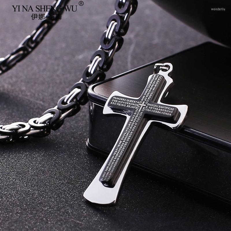 Pendant Necklaces Cross Necklace Single Scripture Titanium Steel Hip Hop Rock Style Prayer Choker Pendants For Men
Pendant Necklaces Cross Necklace Single Scripture Titanium Steel Hip Hop Rock Style Prayer Choker Pendants For Men