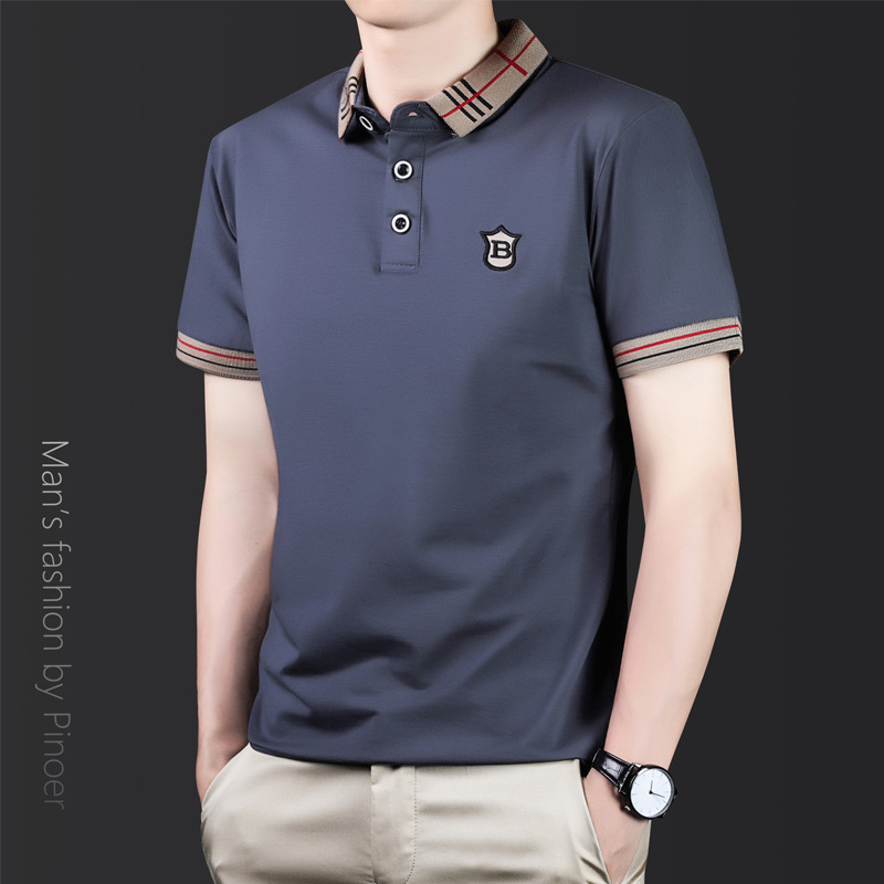 New summer men's short sleeve polo shirt men's T-shirt cotton young and middle-aged business lapels handsome top bottomed men's wear, White
New summer men's short sleeve polo shirt men's T-shirt cotton young and middle-aged business lapels handsome top bottomed men's wear, White