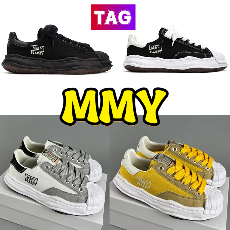 

MMY Casual Shoes Maison Mihara Yasuhiro Original Low Cut Canvas Sneakers Shoe for Men women BLAKEY OG Sole Canvas Low-top Sneaker black white grey yellow trainers, 06-white grey