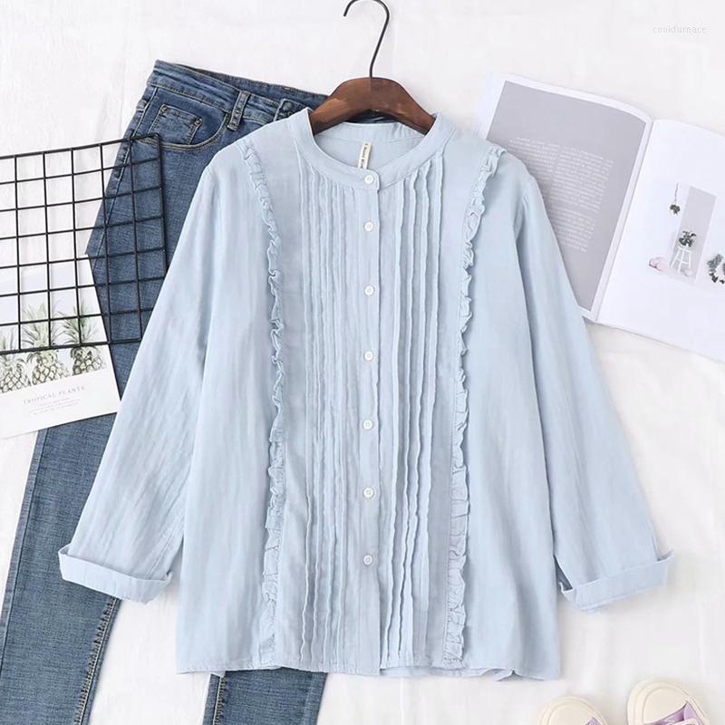 Women's Blouses Spring Autumn Lace Cotton Shirt Women Casual Sweet Long Sleeved Mulity Ruffled Female Vestido Blouse Tops For Ladies U153, Blue
Women's Blouses Spring Autumn Lace Cotton Shirt Women Casual Sweet Long Sleeved Mulity Ruffled Female Vestido Blouse Tops For Ladies U153, Blue