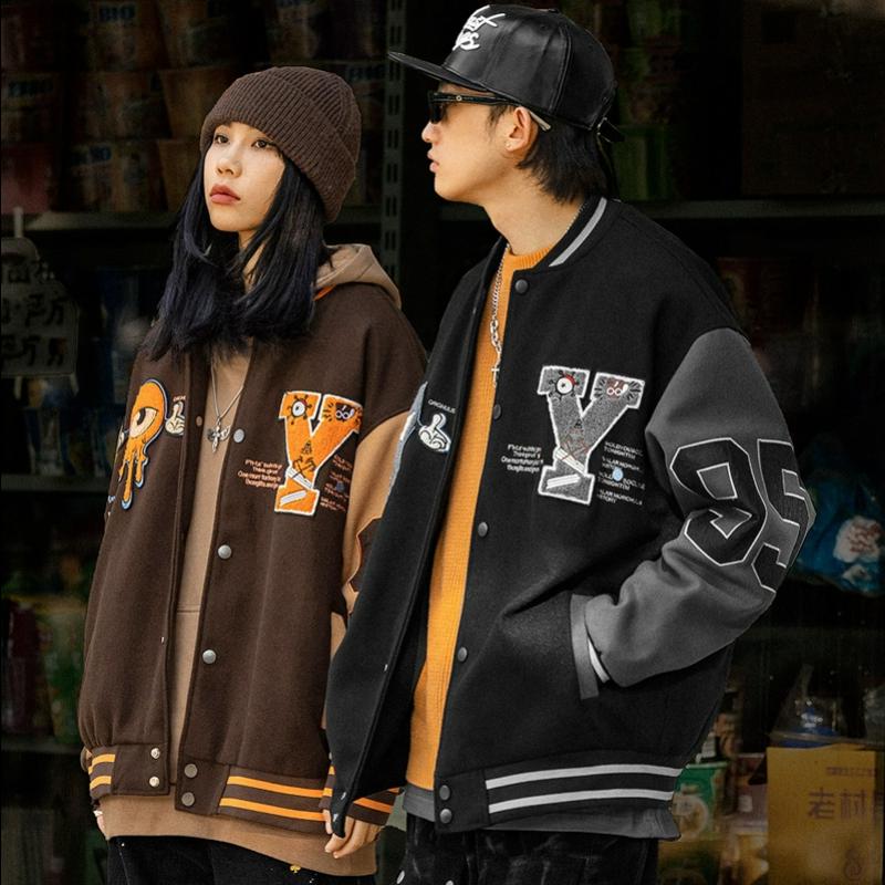 Men's Jackets Purifying Eyeball Spring And Autumn Homemade Baseball Uniform Hip-hop Loose Bomber Jacket Couple Men JacketMen's, Brown
Men's Jackets Purifying Eyeball Spring And Autumn Homemade Baseball Uniform Hip-hop Loose Bomber Jacket Couple Men JacketMen's, Brown