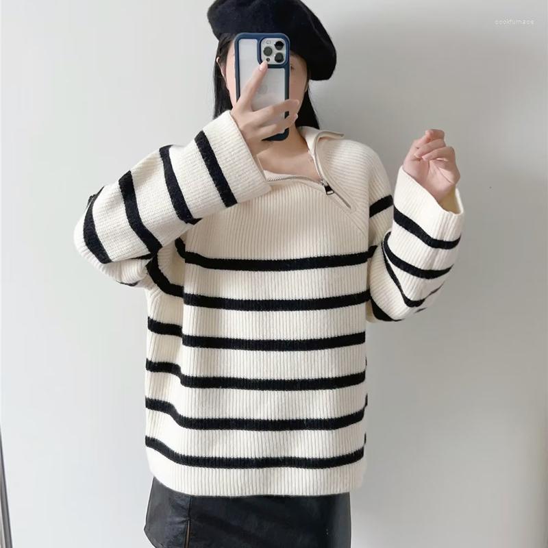 Women' Sweaters 2023 Women' Autumn And Winter Loose Comfortable Stand-up Collar Zipper Long-sleeved Striped Knitted Sweater, Rayure
Women' Sweaters 2023 Women' Autumn And Winter Loose Comfortable Stand-up Collar Zipper Long-sleeved Striped Knitted Sweater, Rayure