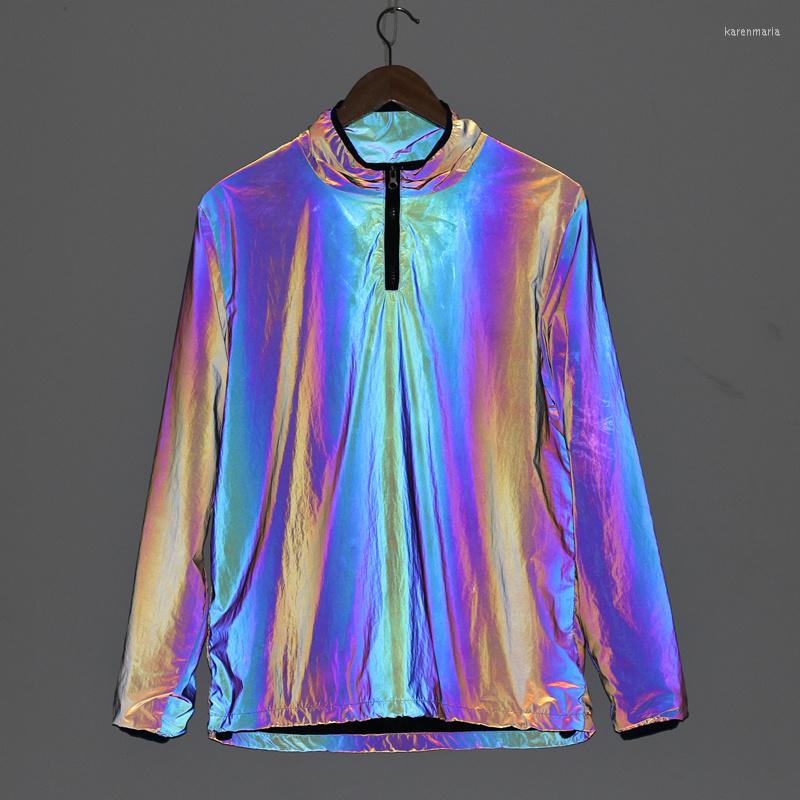 Men's Jackets Drop Autumn Winter Colorful Reflective Coats Men Stand Collar Pullover Jacket Man Night Reflect Light Hip Hop
Men's Jackets Drop Autumn Winter Colorful Reflective Coats Men Stand Collar Pullover Jacket Man Night Reflect Light Hip Hop