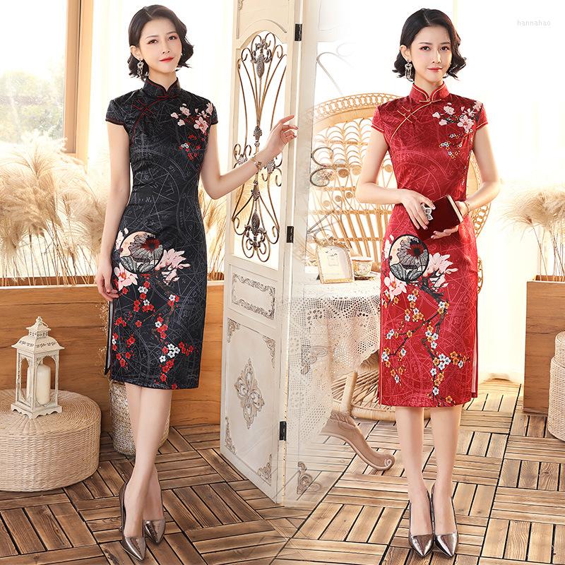 Ethnic Clothing Plus Size 3XL Oriental Design Print Women Short Cheongsam Elegant High Split Chinese Evening Dress Retro Stage Show Qipao
Ethnic Clothing Plus Size 3XL Oriental Design Print Women Short Cheongsam Elegant High Split Chinese Evening Dress Retro Stage Show Qipao