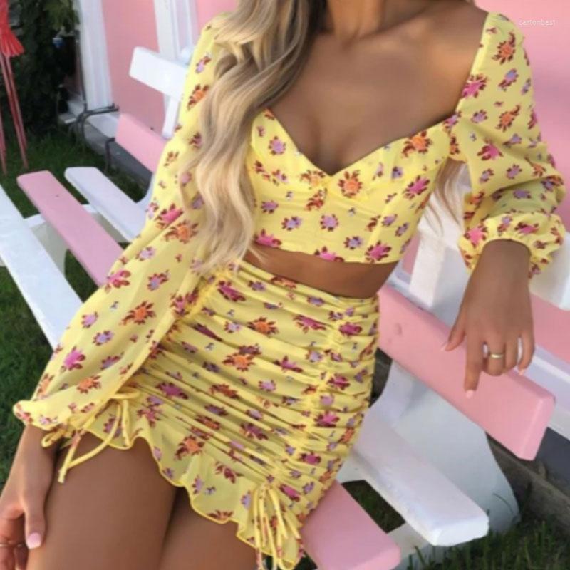 Work Dresses Puloru Elegant Women' Floral Chiffon Skirt Suits Chic Party Office Lady Long Sleeve Blouse Crop Tops Ruched Ruffles Skirts, Yellow
Work Dresses Puloru Elegant Women' Floral Chiffon Skirt Suits Chic Party Office Lady Long Sleeve Blouse Crop Tops Ruched Ruffles Skirts, Yellow