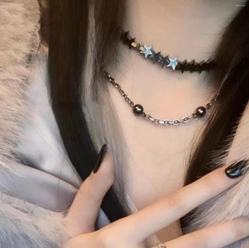 Chains Sweet Cool Y2k Jewelry Punk Natural Black Stone Star Pentagram Necklaces For Women Girls Simple Beads Choker Party Club Dancing
Chains Sweet Cool Y2k Jewelry Punk Natural Black Stone Star Pentagram Necklaces For Women Girls Simple Beads Choker Party Club Dancing